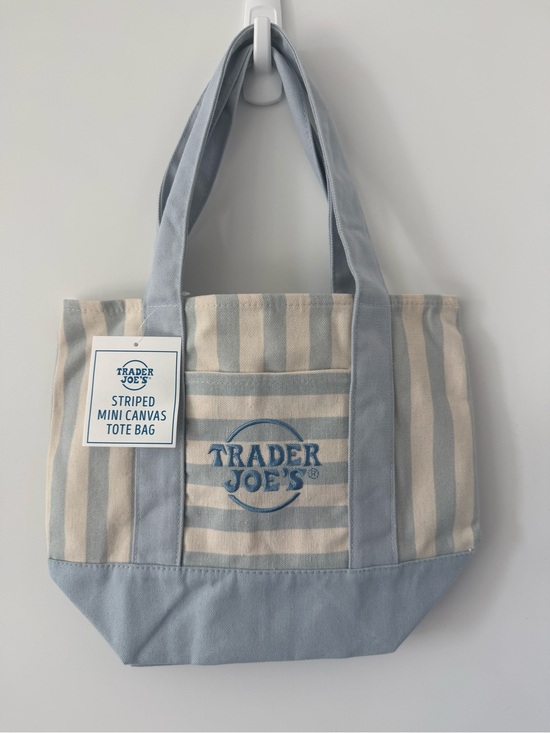Trader Joe'S Handbags - Trader Joe’s blue striped mini canvas tote bag